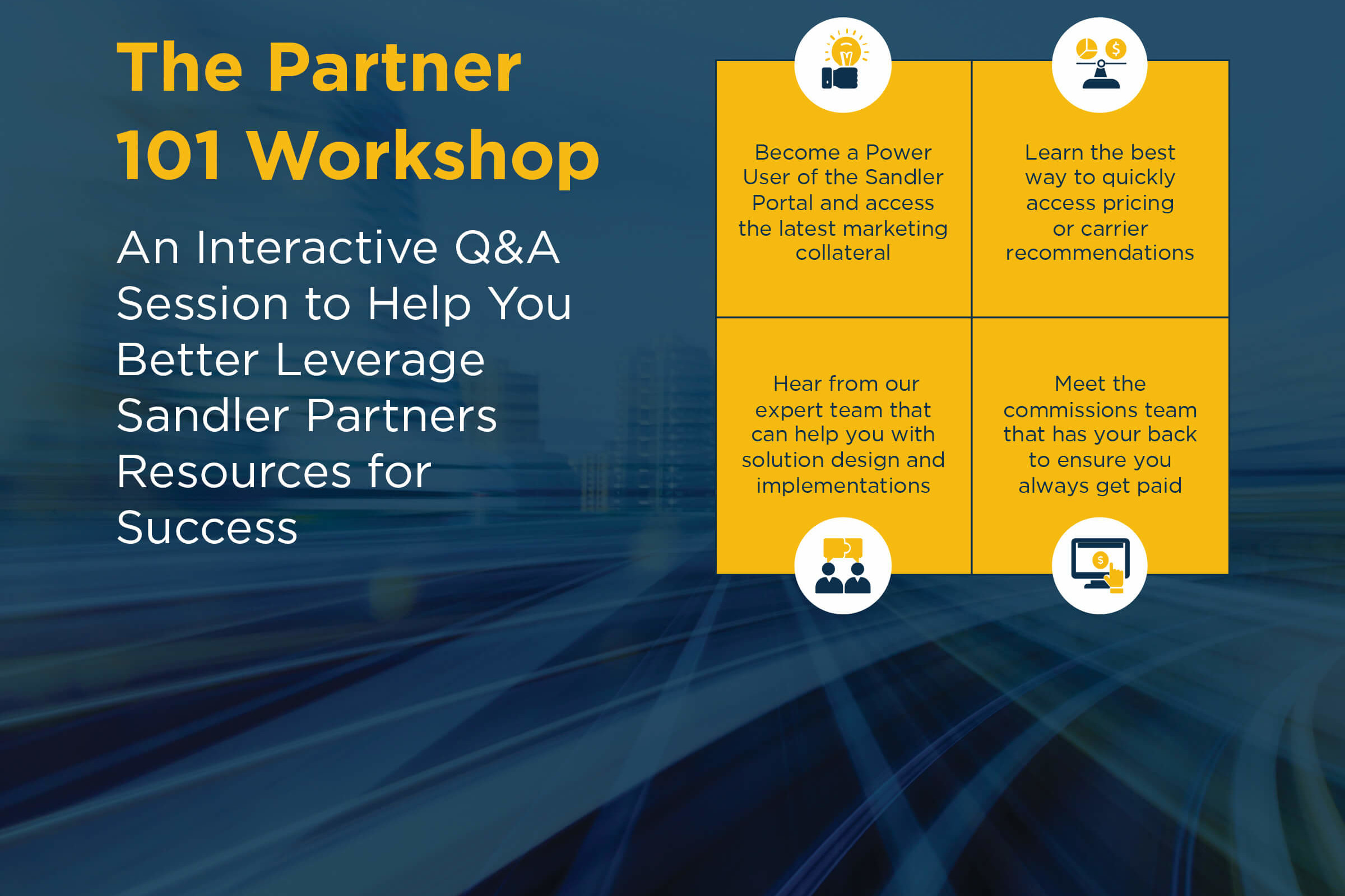 Sandler Partners Workshop for New Partners