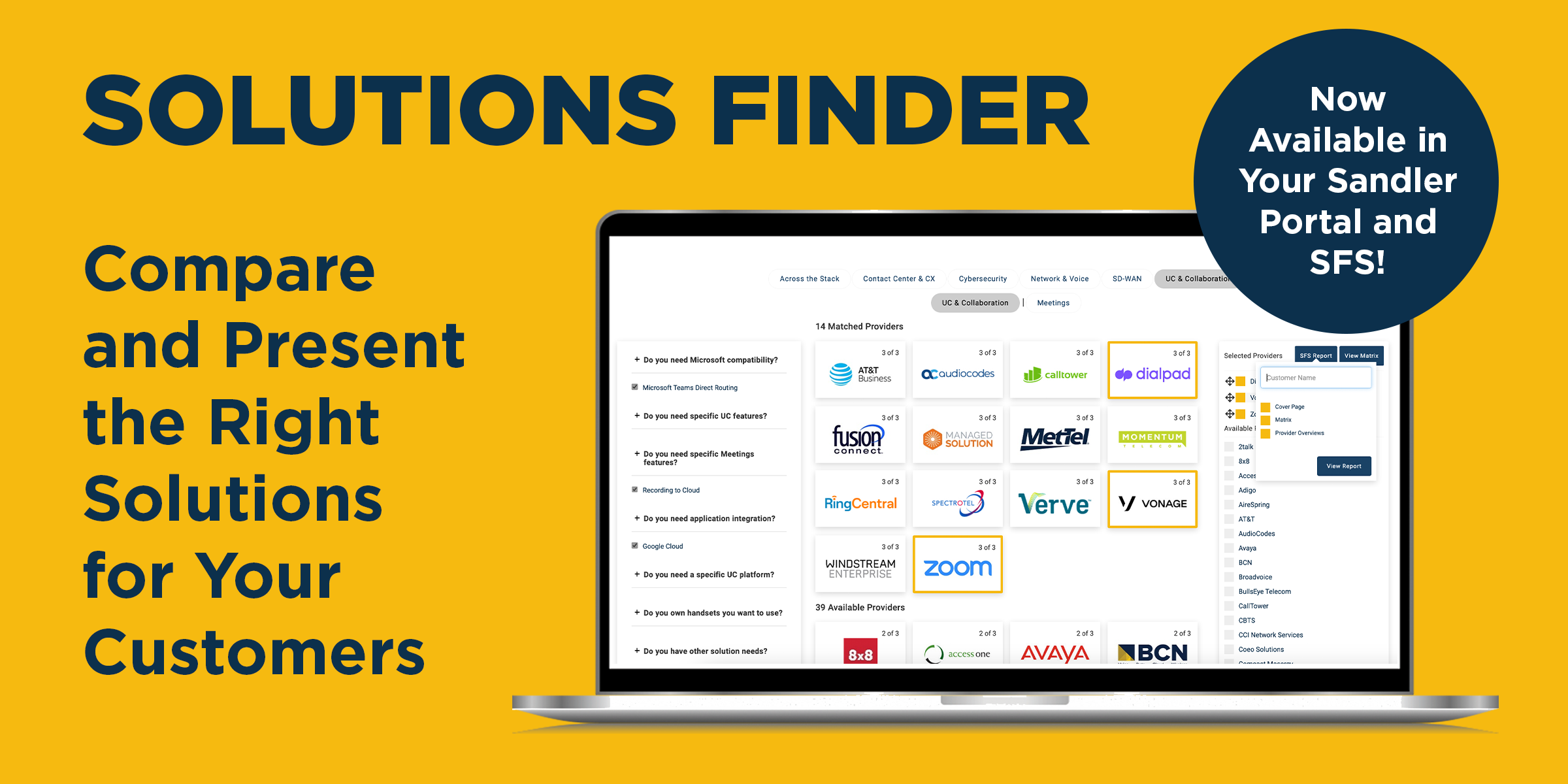 Sandler Partners Solutions Finder