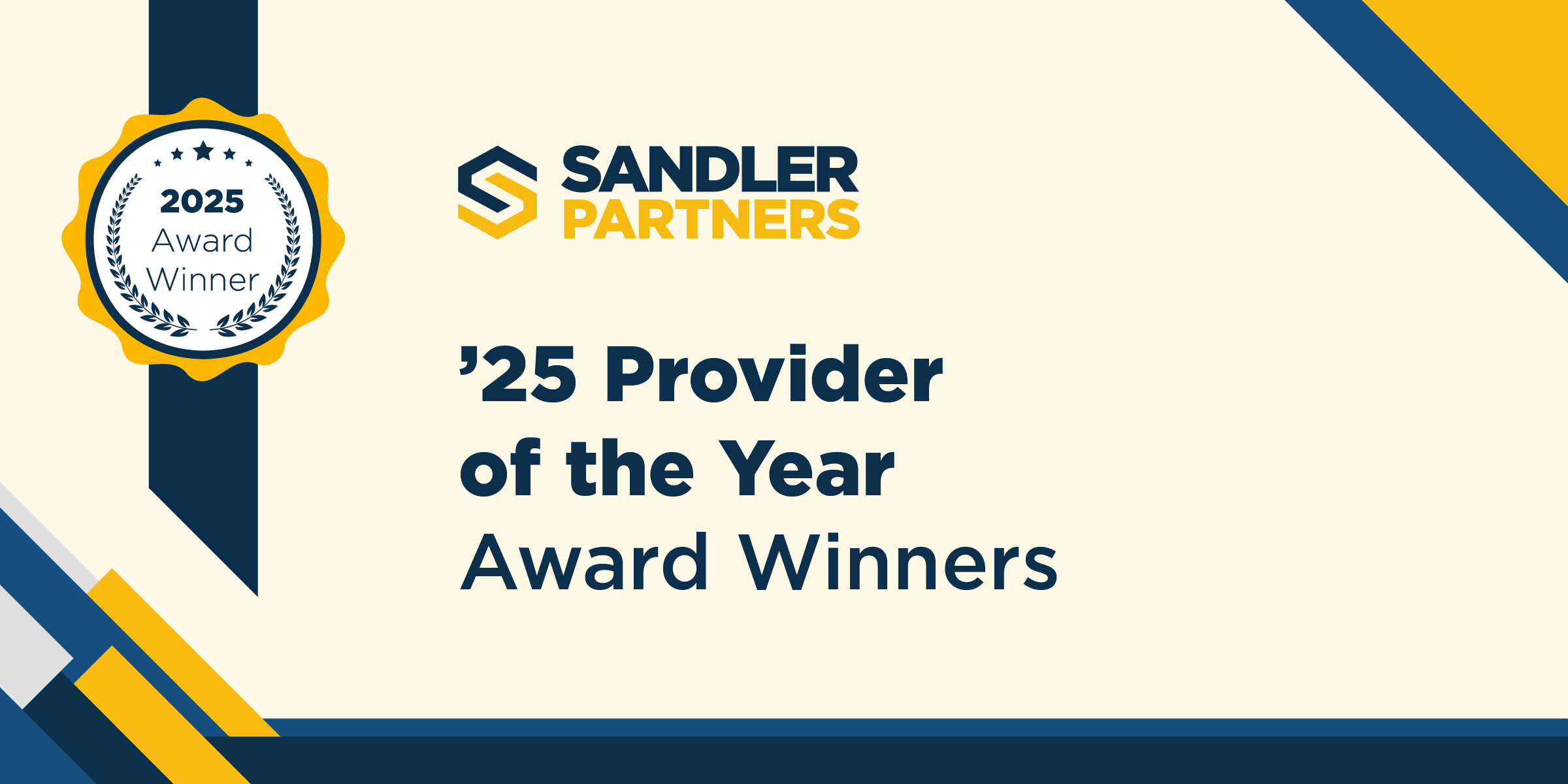 Sandler Partners Announces 2025 Provider Category Award Recipients